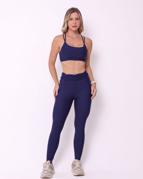 Conjunto Calça Básica Cós Franzido Light + Top Lu