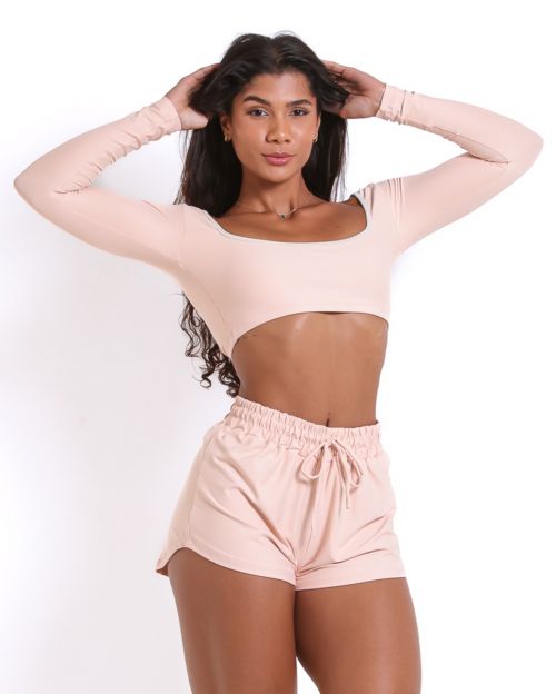 Conjunto Short Boxer Basic Light + Top Scandal Manga Longa