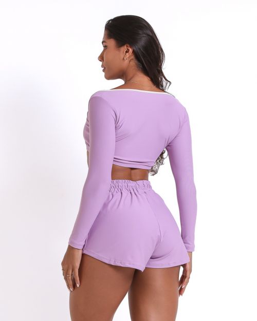 Conjunto Short Boxer Basic Light + Top Scandal Manga Longa