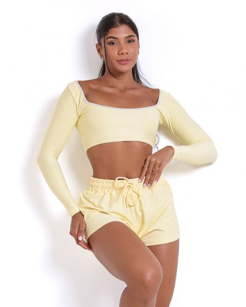 Conjunto Short Boxer Basic Light + Top Scandal Manga Longa