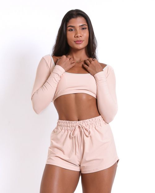Conjunto Short Boxer Basic Light + Top Scandal Manga Longa