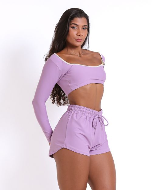 Conjunto Short Boxer Basic Light + Top Scandal Manga Longa