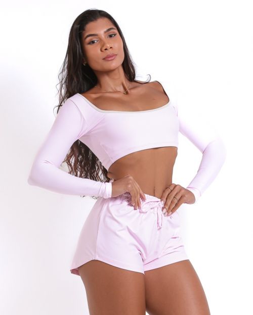Conjunto Short Boxer Basic Light + Top Scandal Manga Longa