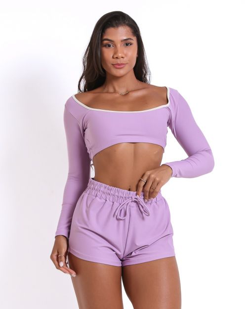 Conjunto Short Boxer Basic Light + Top Scandal Manga Longa