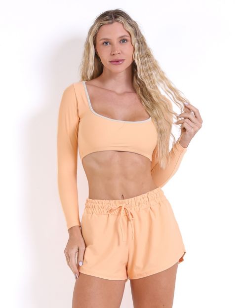 Conjunto Short Boxer Basic Light + Top Scandal Manga Longa