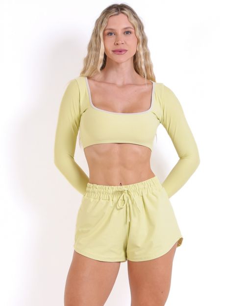 Conjunto Short Boxer Basic Light + Top Scandal Manga Longa