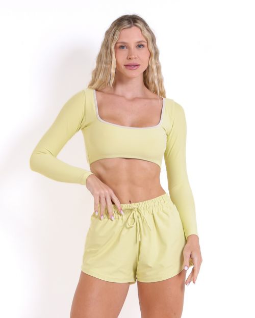 Conjunto Short Boxer Basic Light + Top Scandal Manga Longa