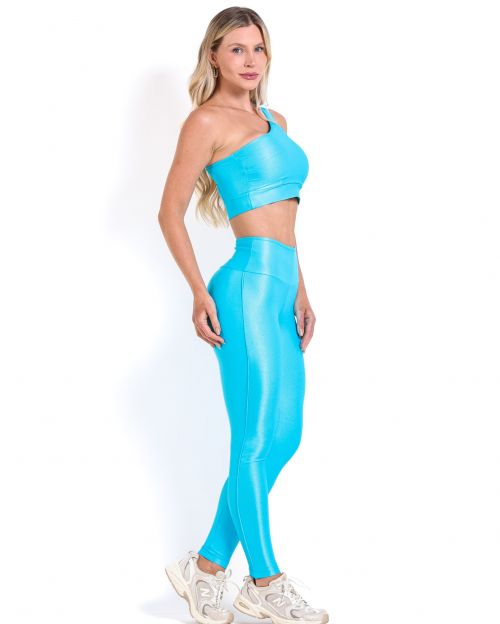 Conjunto Calça Legging Empina Vivo Cós Reto Compressão + Top Paloma