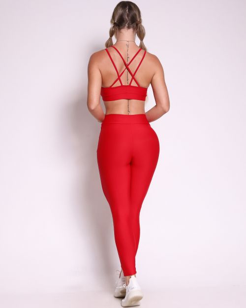 Conjunto Cal�a Legging B�sica C�s Cruzado Light + Top Lu