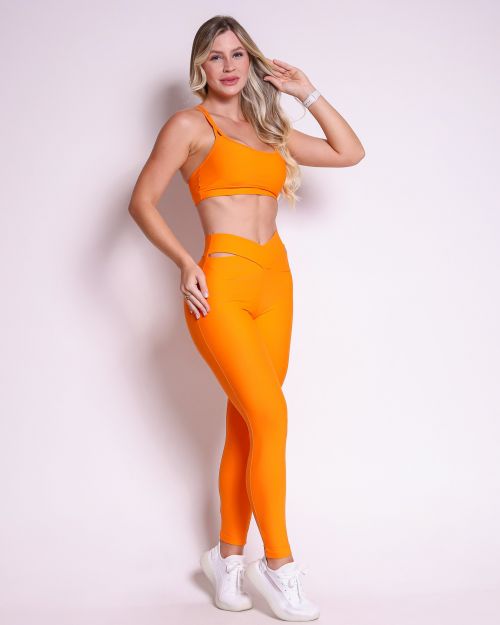 Conjunto Cal�a Legging B�sica C�s Cruzado Light + Top Lu