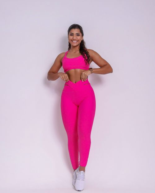 Conjunto Cal�a Legging B�sica C�s Cruzado Light + Top Lu