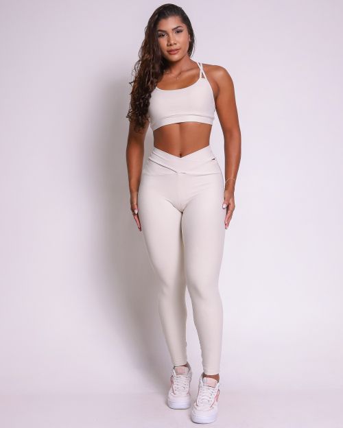Conjunto Cal�a Legging B�sica C�s Cruzado Light + Top Lu