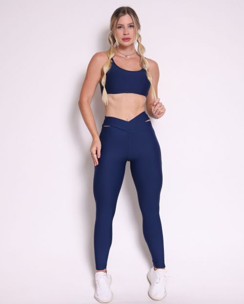 Conjunto Cal�a Legging B�sica C�s Cruzado Light + Top Lu
