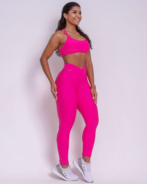Conjunto Cal�a Legging B�sica C�s Cruzado Light + Top Lu