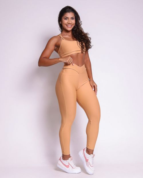 Conjunto Cal�a Legging B�sica C�s Cruzado Light + Top Lu