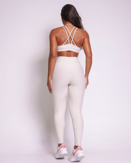 Conjunto Cal�a Legging B�sica C�s Cruzado Light + Top Lu