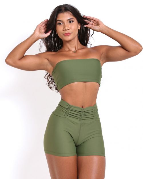 Conjunto Short B�sico C�s Franzido Light + Top Faixa