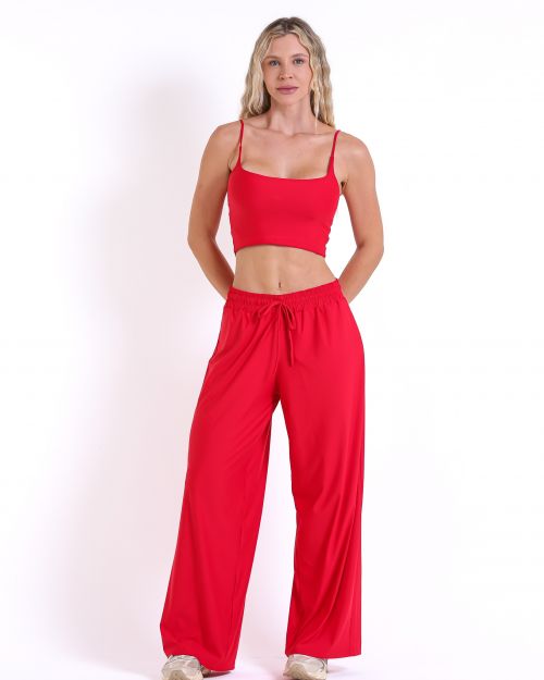 Conjunto Calça Pantalona Wide + Top Regatinha
