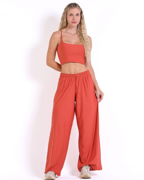 Conjunto Calça Pantalona Wide + Top Regatinha