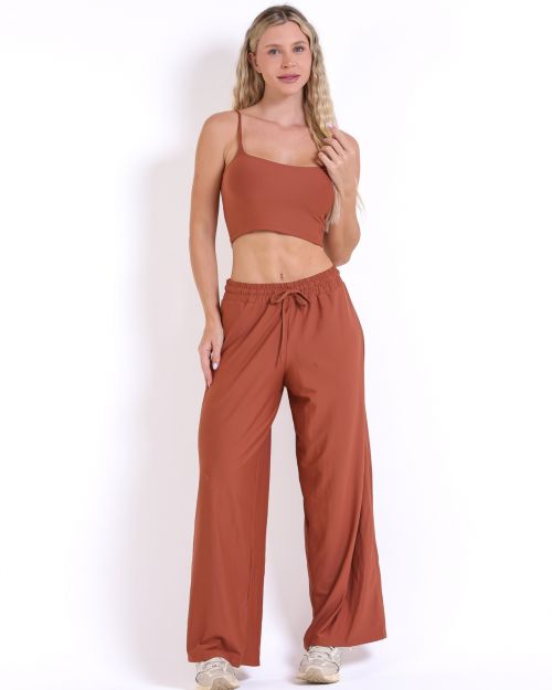 Conjunto Calça Pantalona Wide + Top Regatinha
