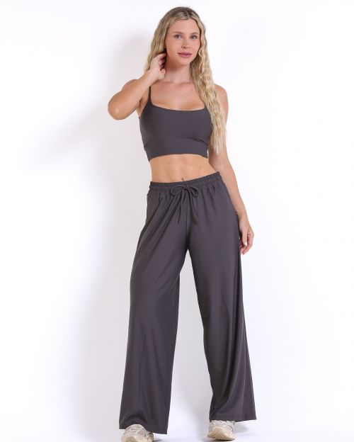 Conjunto Calça Pantalona Wide + Top Regatinha