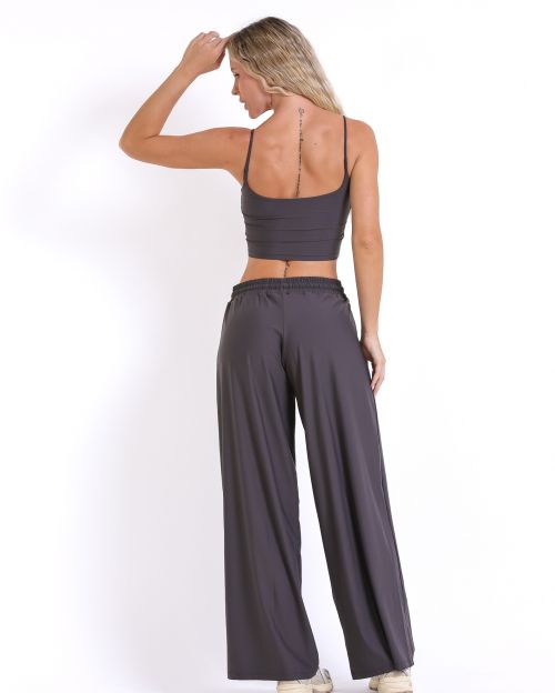 Conjunto Calça Pantalona Wide + Top Regatinha