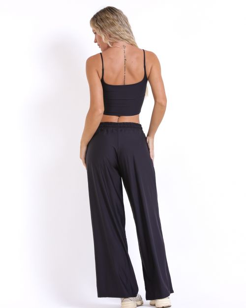 Conjunto Calça Pantalona Wide + Top Regatinha