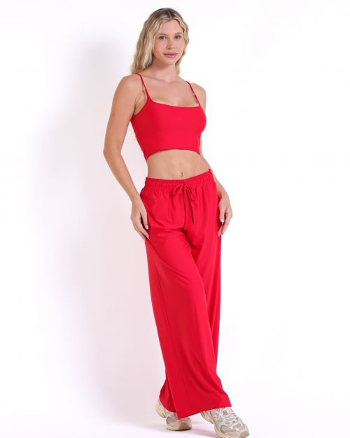 Conjunto Calça Pantalona Wide + Top Regatinha