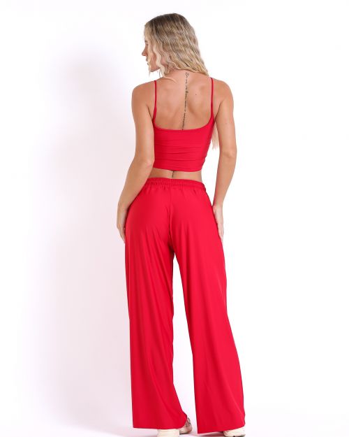 Conjunto Calça Pantalona Wide + Top Regatinha