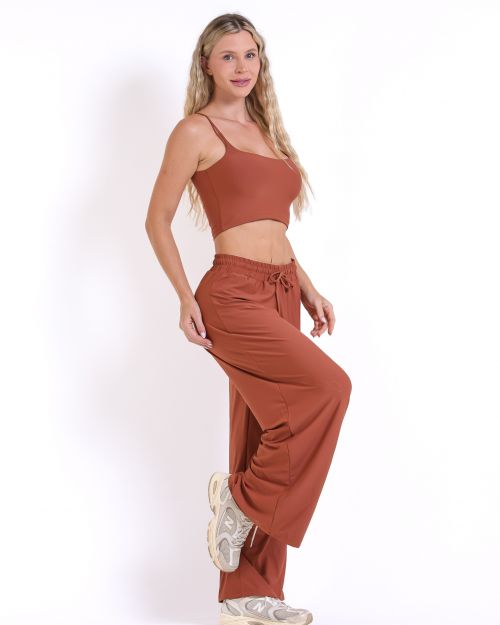 Conjunto Calça Pantalona Wide + Top Regatinha