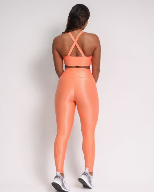 Conjunto Cal�a Legging B�sica Bolso Compress�o + Top Karol