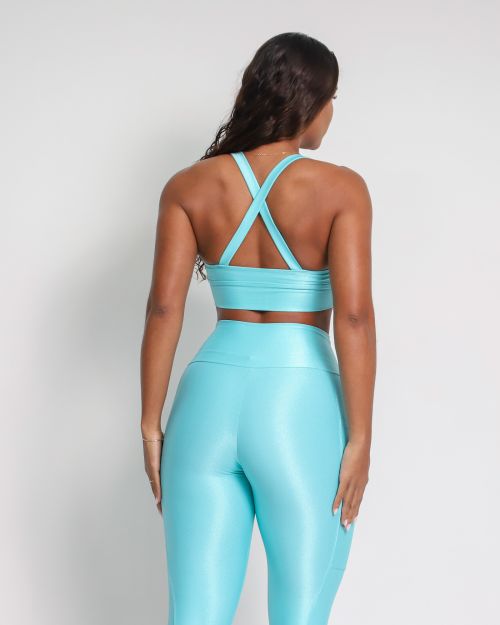 Conjunto Cal�a Legging B�sica Bolso Compress�o + Top Karol
