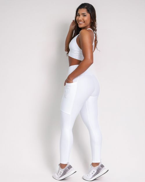 Conjunto Cal�a Legging B�sica Bolso Compress�o + Top Karol