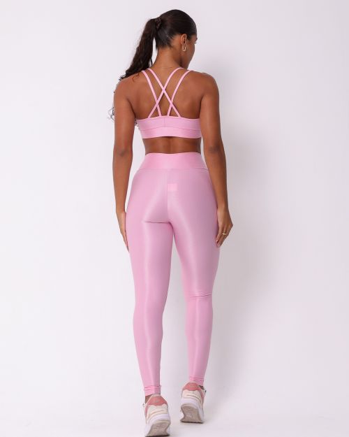 Conjunto Calça Legging Básica Compressão + Top Lu