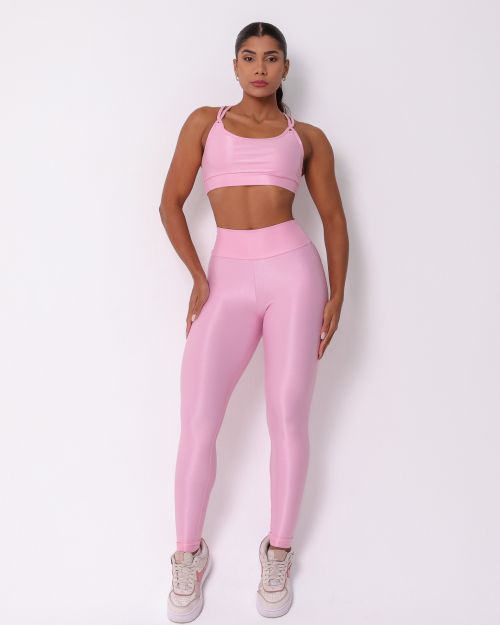 Conjunto Calça Legging Básica Compressão + Top Lu
