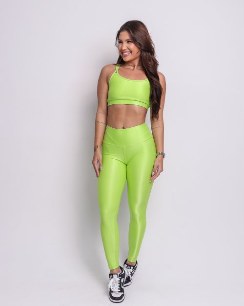 Conjunto Calça Legging Básica Compressão + Top Lu