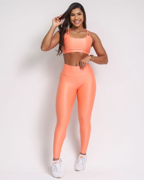 Conjunto Calça Legging Básica Compressão + Top Lu