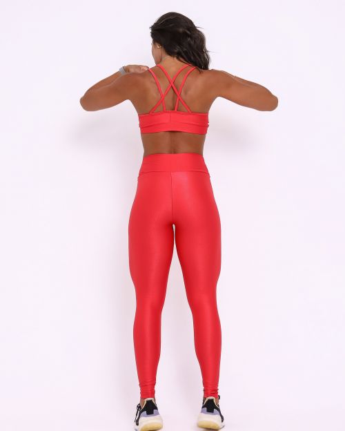 Conjunto Calça Legging Básica Compressão + Top Lu