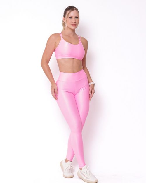 Conjunto Calça Legging Básica Compressão + Top Lu