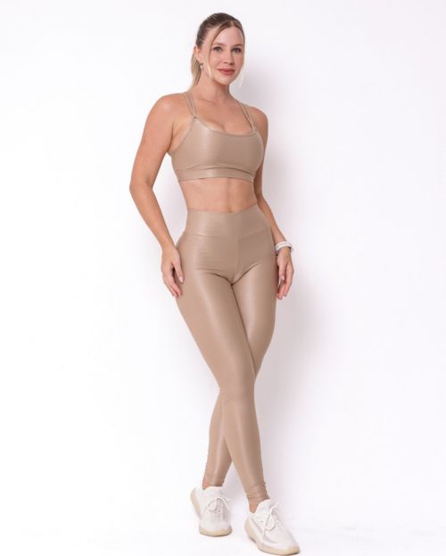 Conjunto Calça Legging Básica Compressão + Top Lu