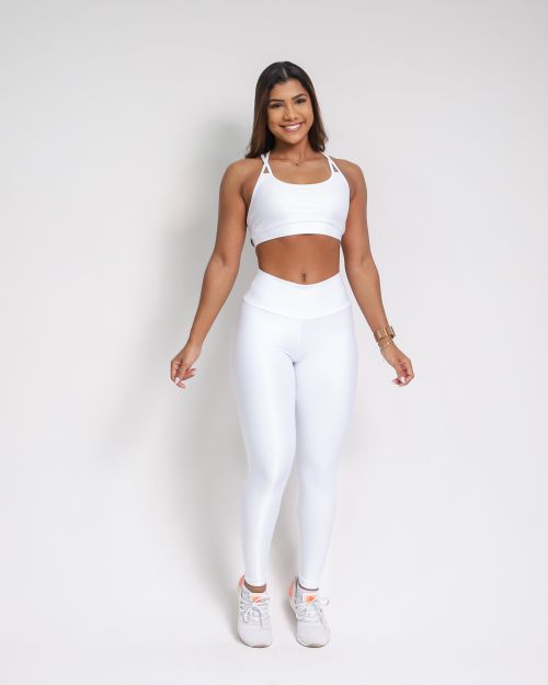Conjunto Calça Legging Básica Compressão + Top Lu
