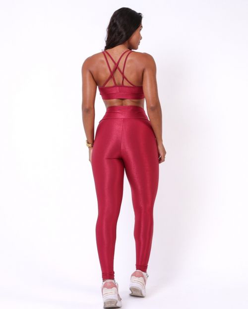 Conjunto Calça Legging Básica Compressão + Top Lu