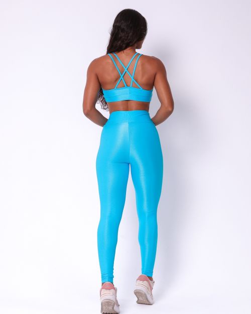 Conjunto Calça Legging Básica Compressão + Top Lu