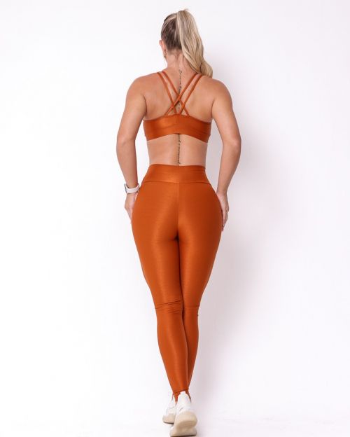 Conjunto Calça Legging Básica Compressão + Top Lu