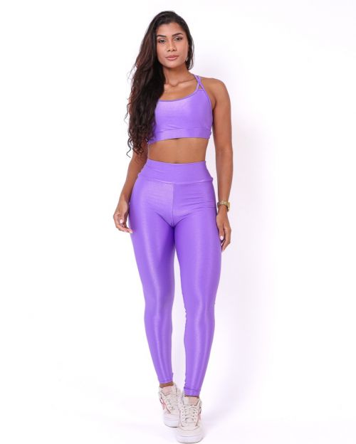 Conjunto Calça Legging Básica Compressão + Top Lu
