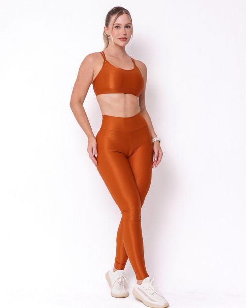 Conjunto Calça Legging Básica Compressão + Top Lu