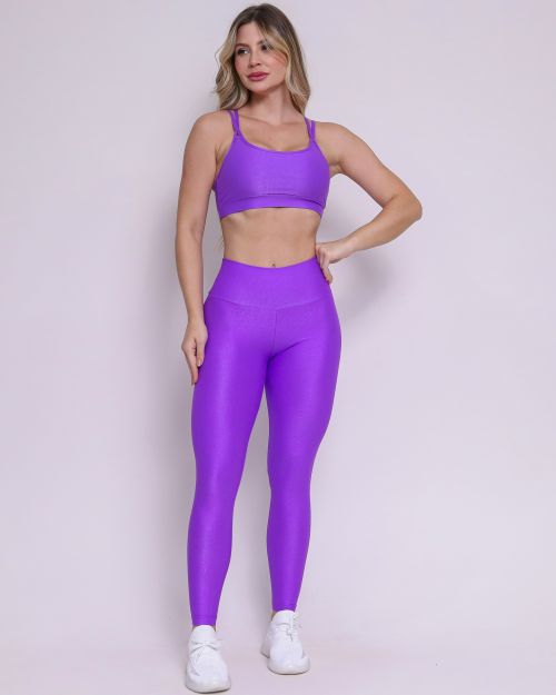 Conjunto Calça Legging Básica Compressão + Top Lu
