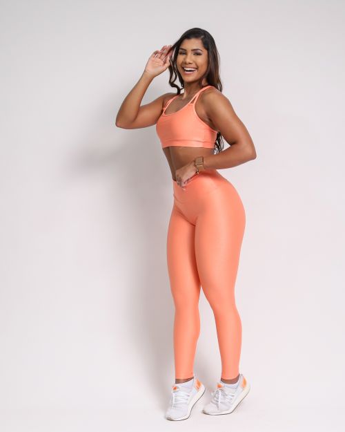 Conjunto Calça Legging Básica Compressão + Top Lu