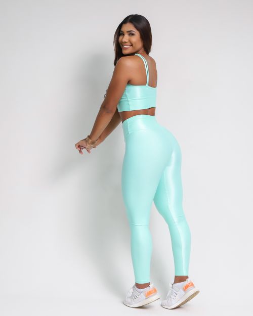 Conjunto Cal�a Legging B�sica Compress�o + Top Cruzado