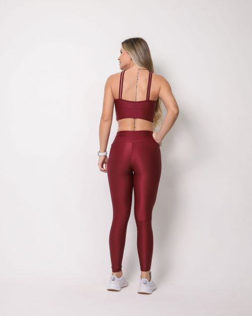Conjunto Cal�a Legging B�sica Compress�o + Top Cruzado